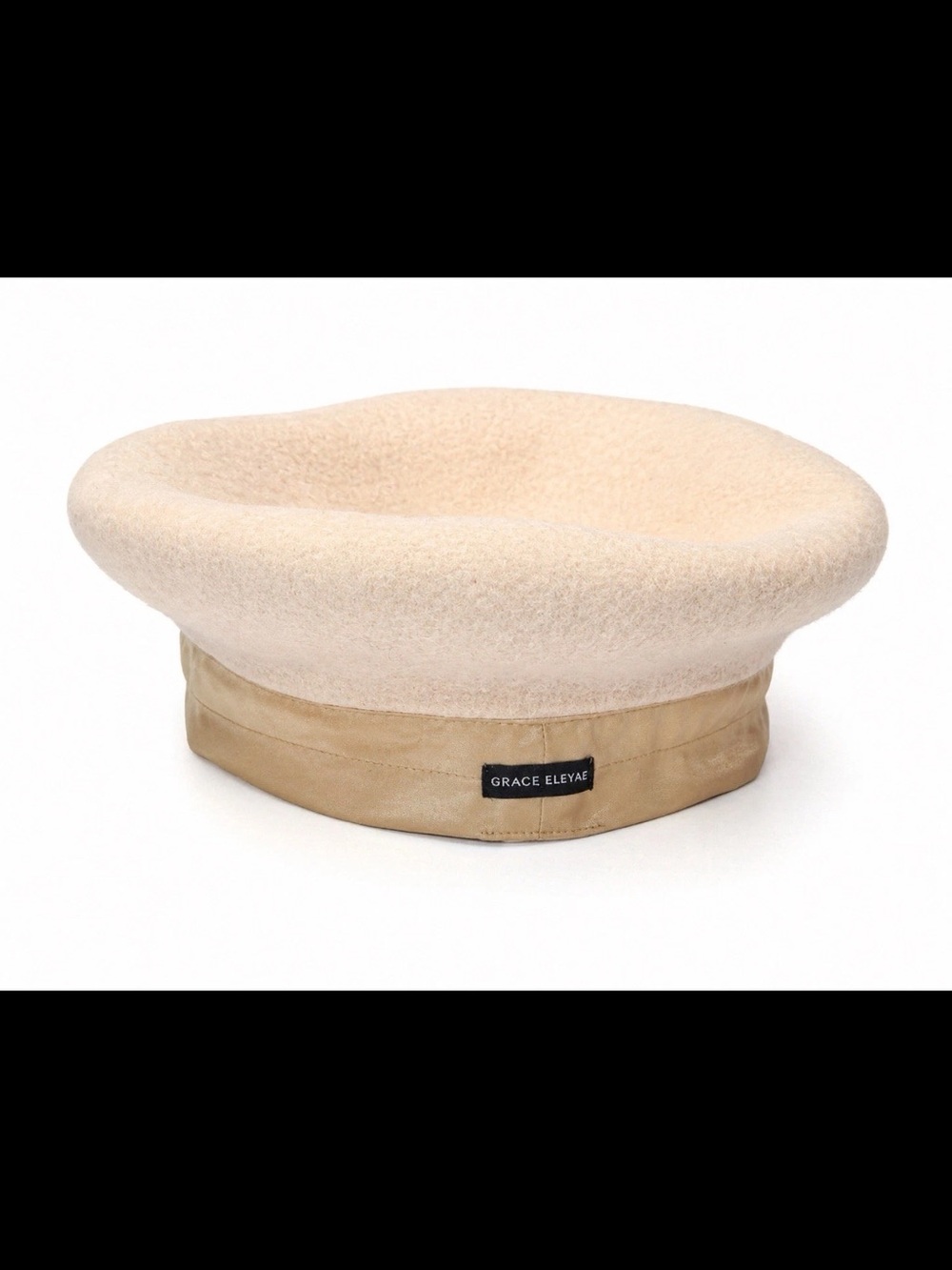 Grace Eleyae Wool Beret Neutral Beige Satin Lined Stretch Comfortable Chic Barry